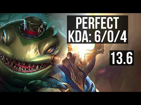 TAHM KENCH vs PANTHEON (TOP) | 6/0/4, 1500+ games, 1.6M mastery, Dominating | KR Master | 13.6