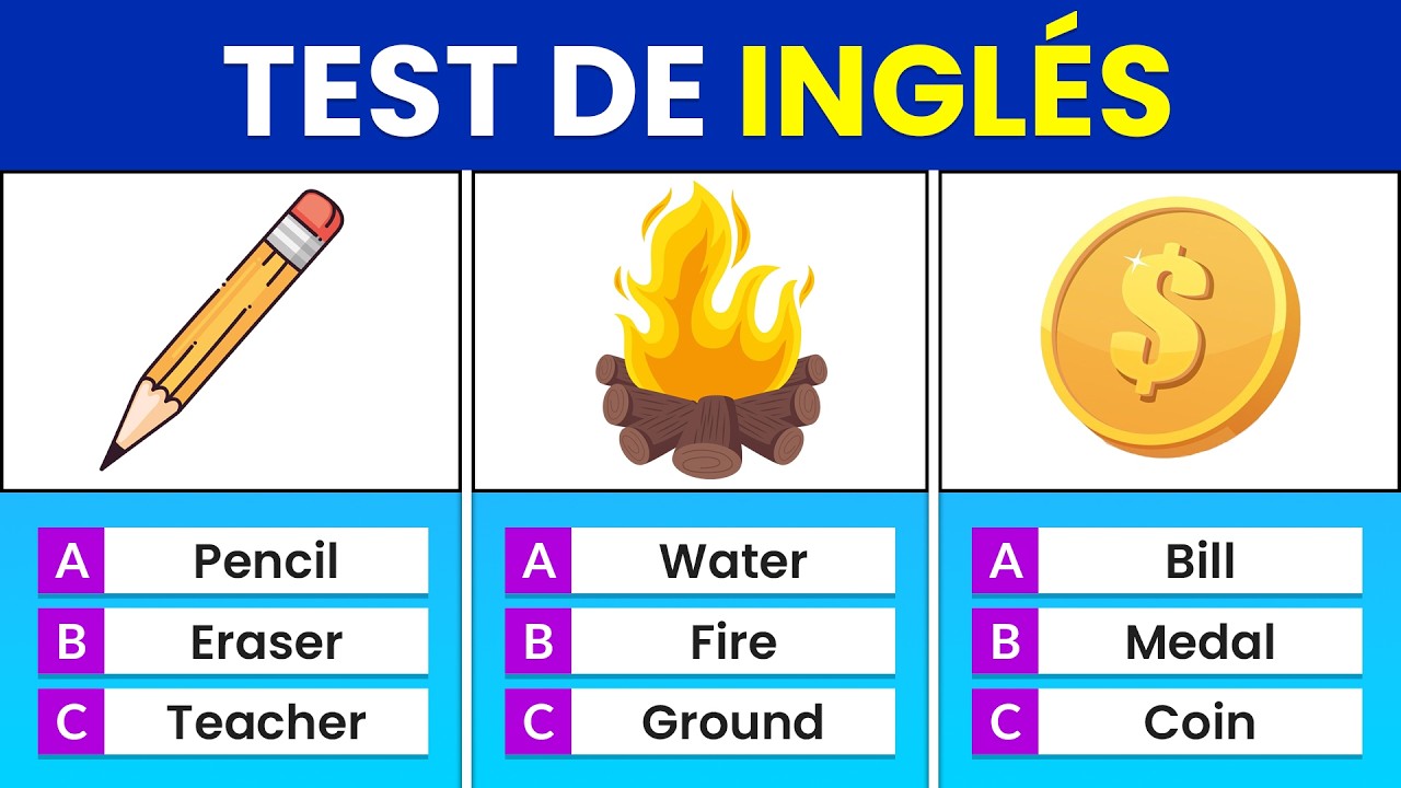 Test de 100 PALABRAS BÁSICAS en INGLÉS ⚽🚗🤔 | Quiz de Inglés 🤓 - 100 Palabras ✅