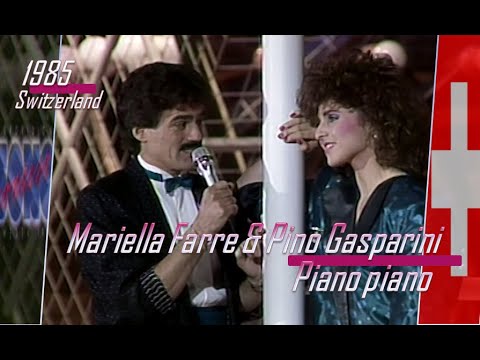 eurovision 1985 Switzerland 🇨🇭 Mariella Farre & Pino Gasparini - Piano piano ᴴᴰ