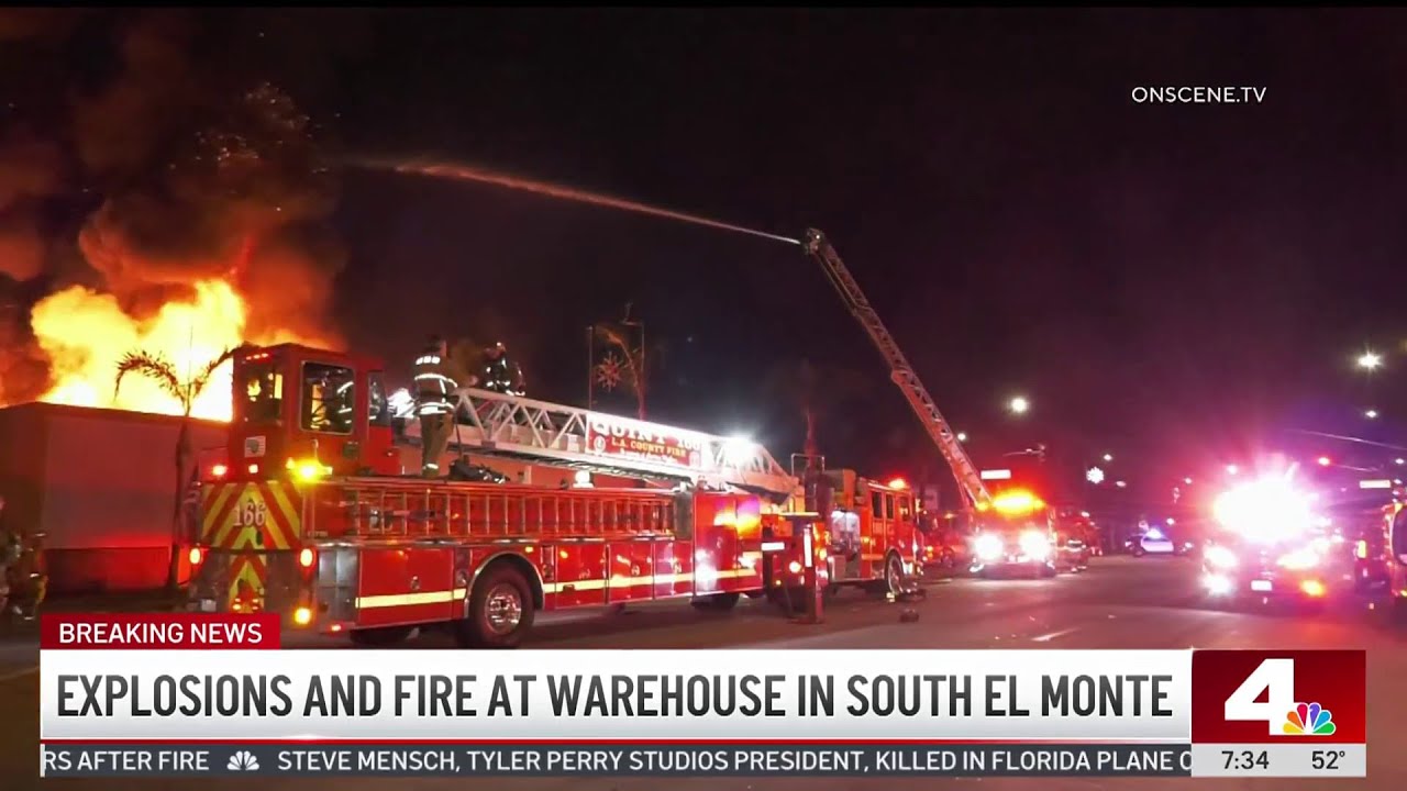 Fire at Amazon warehouse in El Monte