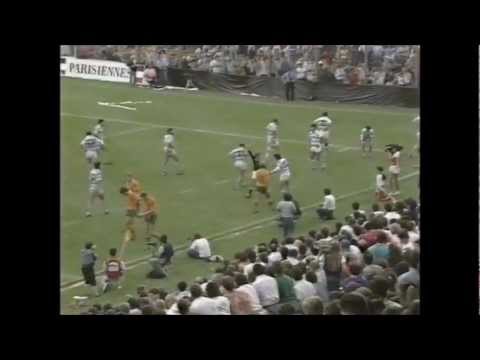 Pumas upset at referee decision vs Australia 1987