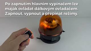 AKU LED maják, oranžový, diaľkové ovládanie, magnet, ECE R10, R65