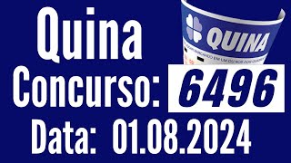 Quina 1/08, RESULTADO da QUINA 6496, Resultado Quina, QUINA de hoje,