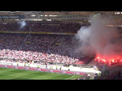 VfB vs. KSC - 45.': Spielpause Wg. Bengalos [HD] (2017 live @ Mercedes-Benz Arena | Stuttgart)