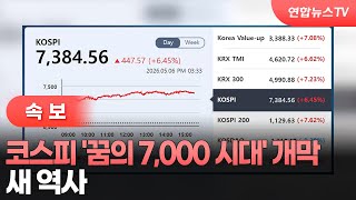 [속보] 코스피 '꿈의 7,000 시대' 개막…새 역사 / 연합뉴스TV (YonhapnewsTV)