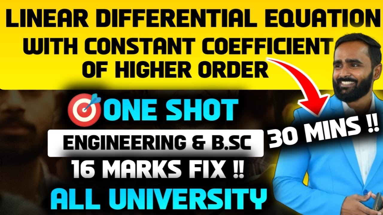Linear Differential Equation with Constant Coefficient of Higher Order|One Shot|Pradeep Giri Sir