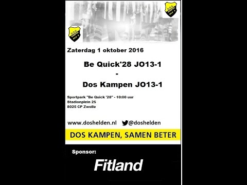 Doshelden Kampen: 01-10-2016:Be Quick '28 JO13-1 - Dos Kampen JO13-1 (2-2)