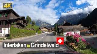 Scenic drive from Interlaken to Grindelwald in the Bernese Oberland, Switzerland 🇨🇭