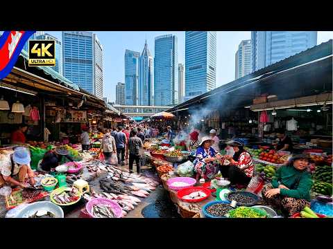 Real Cambodia 🇰🇭  Best Fresh Food & Local Street Market Phnom Penh