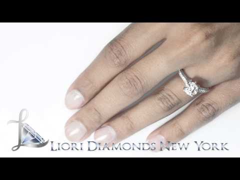 ER--0161 - 2.60 Carat G-VS2 Certified Natural Round Diamond Engagement Ring 18k White Gold