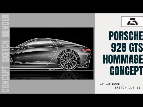 Thumbnail for Porsche 928 GTS Hommage concept (1) - Concept Car Sketch/Render(汽車概念速寫) by Porsche 928, Porsche, Car
