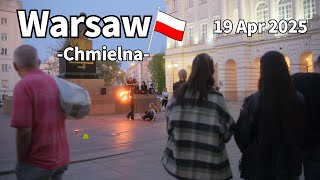 Spring Walk Warsaw Chmielna Poland - April 2025 | Walking Tour