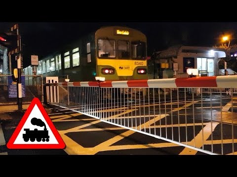 Railway Crossing - Sandymount Station, Dublin - IE 8300 Class Dart Train