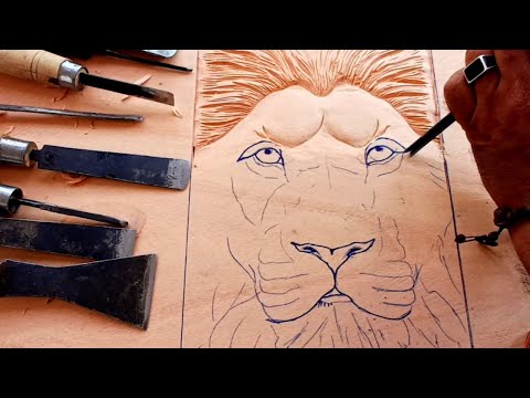 Lion face out of wood easy carving || Hand made