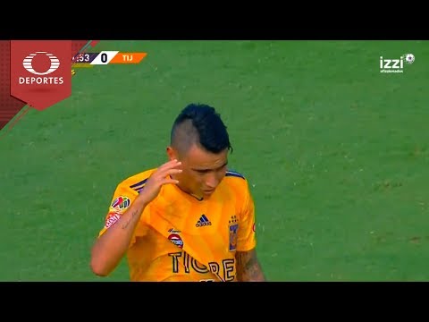 Tiro desviado de Lucas Zelarayán | Tigres 0 - 0 Tijuana| Apertura 18 - Jornada 2 | Televisa Deportes