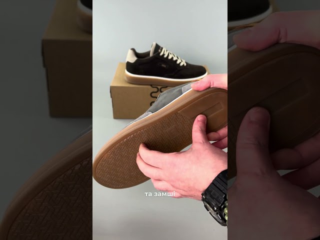 Чоботи жіночі шкіряні байка хутро 592641 Чорний Кеди чоловічі нубук 591350 Сірі