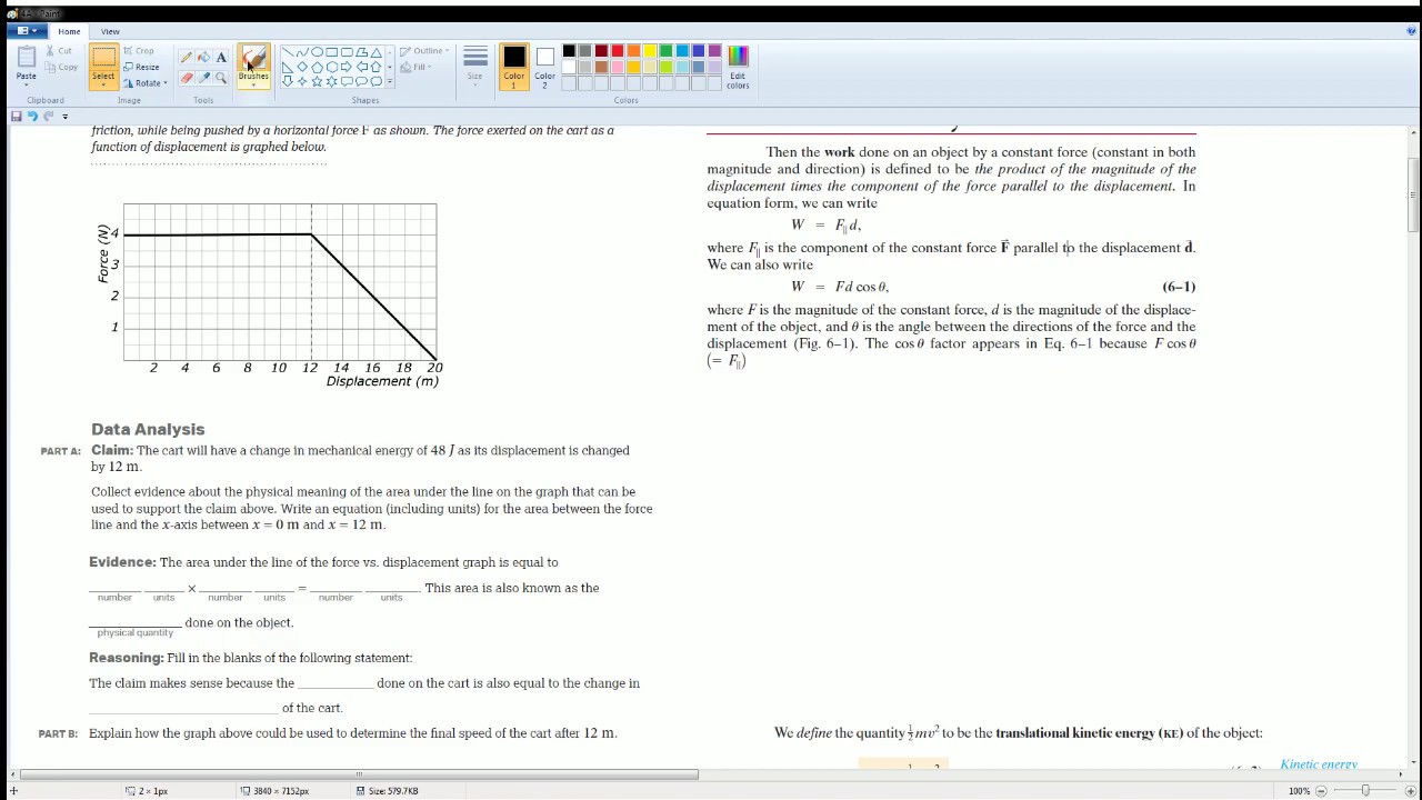 AP Physics Workbook 4.A Work
