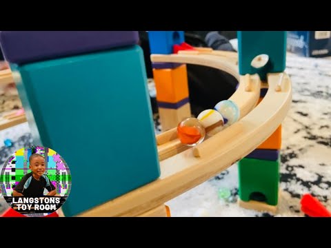 The Hape Wooden Quadrilla Ultimate Marble Run Construction Set