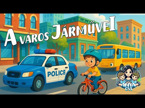 Városi közlekedési eszközök, járművek #gyerekeknek #közlekedés #autó #vonat #troli #bicikli #mentő