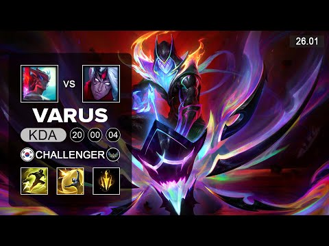 Varus vs Yone Mid - KR Challenger - Patch 26.01 Season 16