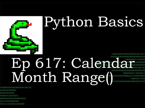 Python Basics Tutorial Calendar Month Range Function