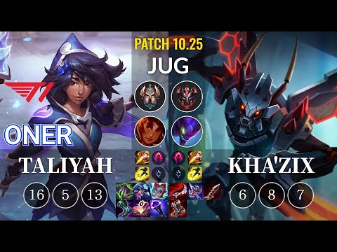 T1 Oner Taliyah vs Kha'Zix Jungle - KR Patch 10.25
