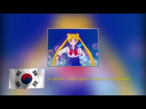 Sailor Moon intro in 11 languages, with lyrics.