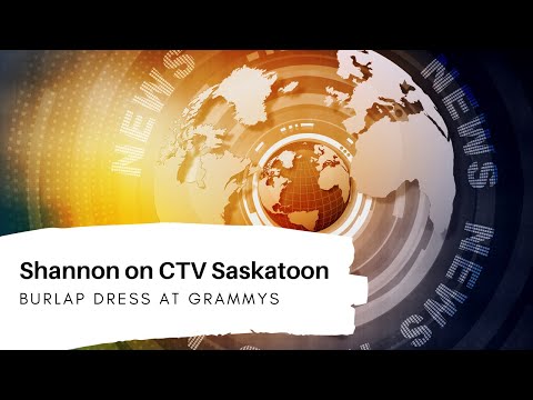 Miss Canada Shannon Smadella on CTV Saskatoon - Wears Burlap Dress at Grammy Awards