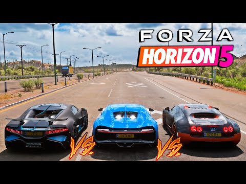 FORZA HORIZON 5 - BUGATTI CHIRON VS BUGATTI DIVO VS BUGATTI VEYRON
