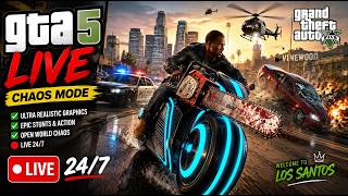 🔴 GTA 5 LIVE 🔥 Chainsaw Bike Rampage | Ultra Realistic Graphics | 24/7 Chaos