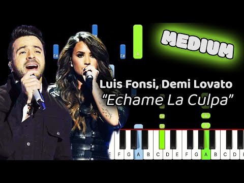 Échame La Culpa Piano - How to Play Luis Fonsi, Demi Lovato Échame La Culpa Piano Tutorial! (Medium)