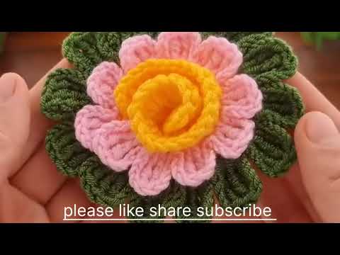 "Beautiful Crochet Flower Design 🌼 | Step by Step"