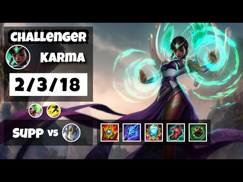 Karma vs Galio EU Challenger SUPPORT (2/3/18) - v11.8