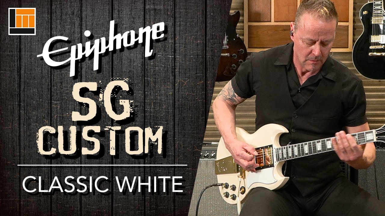 opens link to Epiphone SG Custom - Classic White - Maestro Vibrato