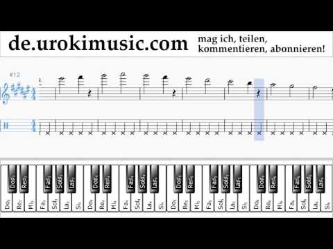 Klavierunterricht (rechte Hand) Michael Jackson - Beat It Noten Lernen Teil#1 um-i995