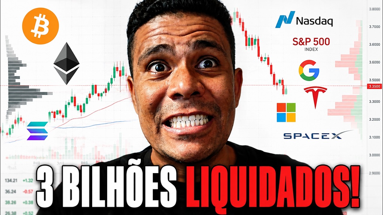 3 BILHÕES LIQUIDADOS! TRADING AO VIVO: BITCOIN, SP500, NASDAQ, XAU, FOREX