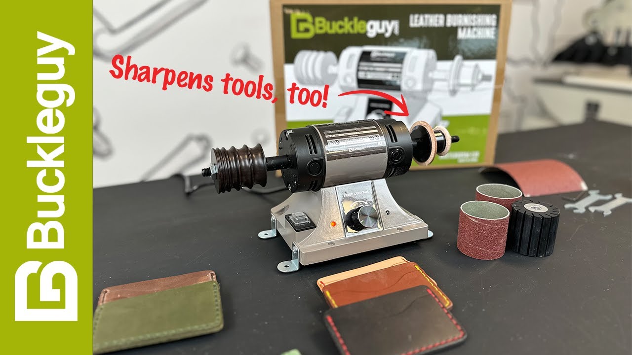 This 3-in-1 burnishing machine sands & burnishes leather, plus sharpens tools!