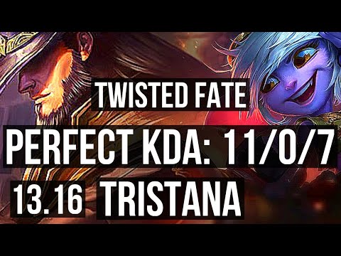 TWISTED FATE vs TRISTANA (MID) | 11/0/7, 4.1M mastery, Legendary | EUW Grandmaster | 13.16