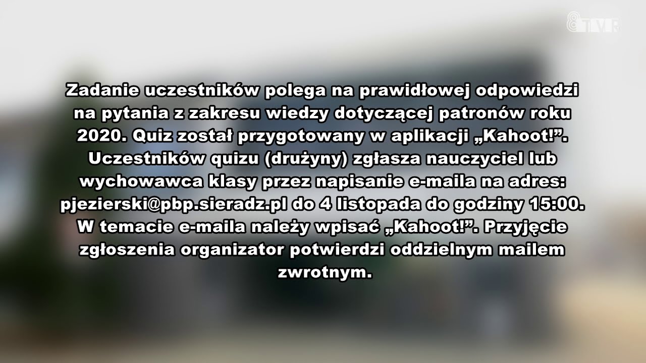 Quiz w  PBP Sieradz – ogłoszenie