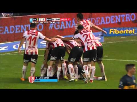 Gol de Lucas Gamba. Unión 4 Boca 3.Fecha 19.Torneo Primera División 2015.FPT