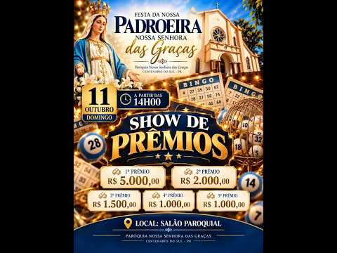 SHOW DE PRÊMIOS DA PARÓQUIA NOSSA SENHORA DAS GRAÇAS - CENTENÁRIO DO SUL - PR