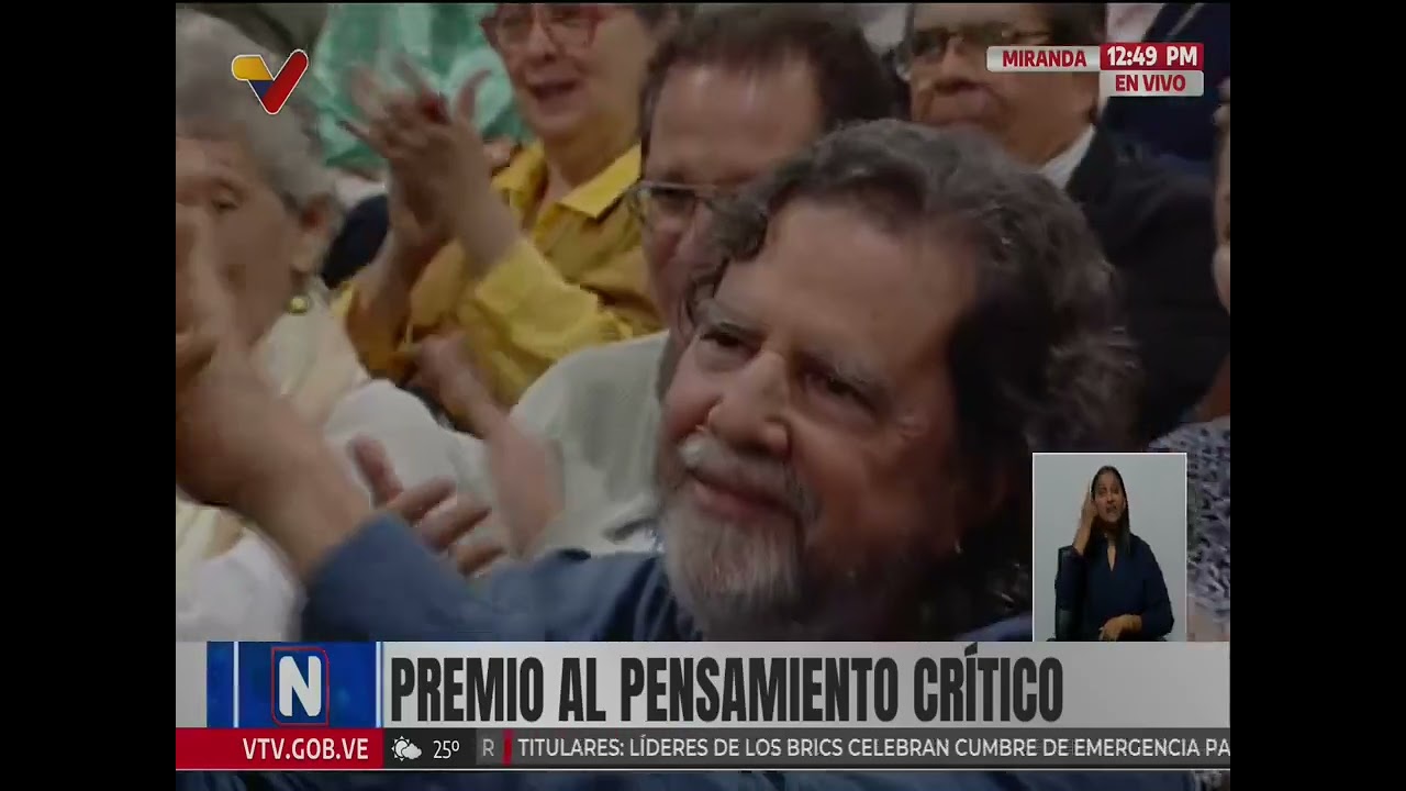 Premio al Pensamiento Crítico 2025, palabras de Pedro Calzadilla y Miguel Pérez Pirela