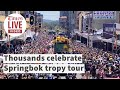 Thousands of Springbok supporters celebrate Rugby World Cup trophy tour