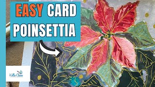 Easy Watercolor Painting for Beginners: Loose Poinsettia Holiday Christmas Card #watercolorpainting