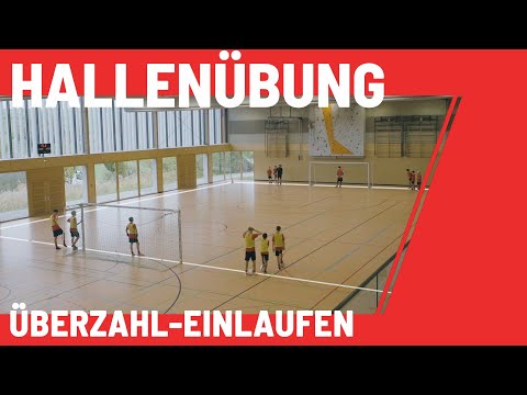 Konter & schnelles Umschalten trainieren | Überzahl-Einlaufen [Hallenfußball - Hallentraining-Übung]