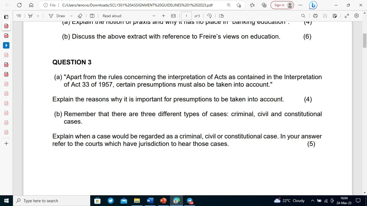 SCL 1501 Assignment 1