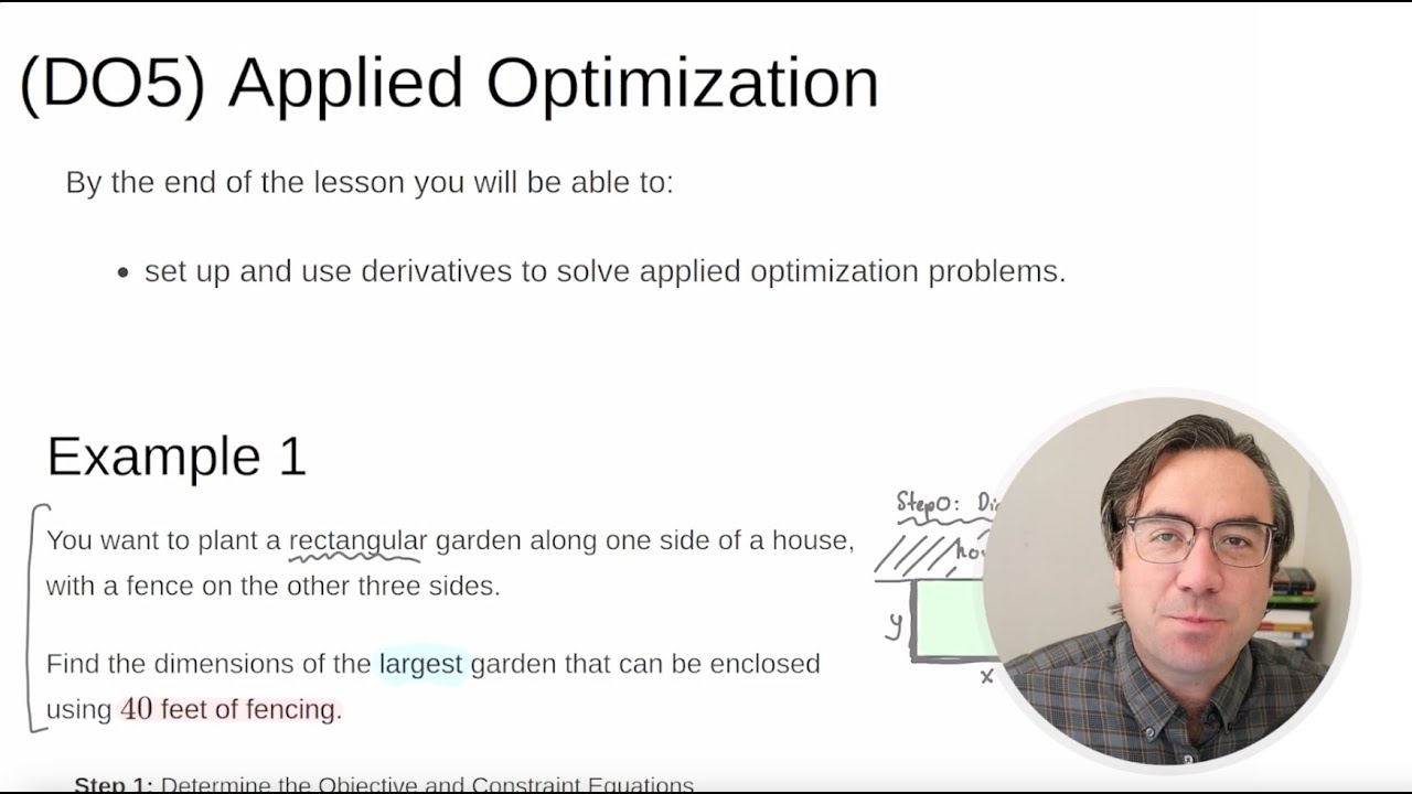 MTH 121 Prep - Applied Optimization