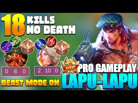 18 Kills No Death! Lapu-lapu Gameplay & Outplayed | Lapu-lapu Best Build Update 2021 | ~ MLBB