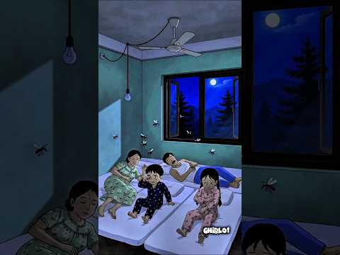 🔥It was a hot summer night... Until the power cut 🌛💡#ghibli #shorts #light