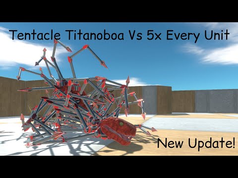 New Update! Tentacle Titanoboa Vs 5x Every Unit ARBS |Animal Revolt Battle Simulator